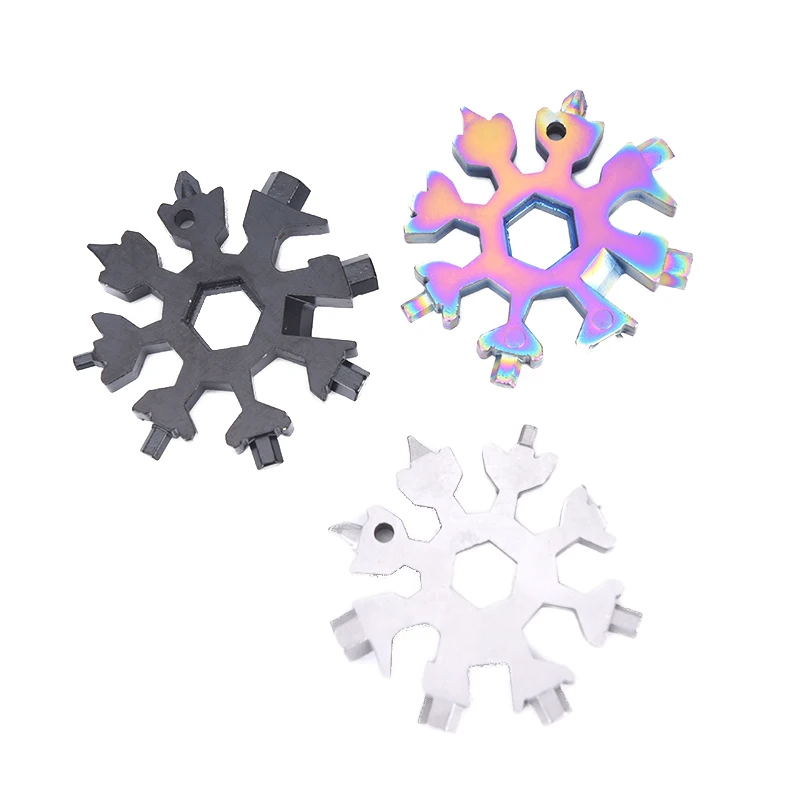 

18-In-1 EDC Tool Snowflake Shape Multi-tool Card Combination Compact Multifunction Screwdriver Portable Outdoor Tool Gadget