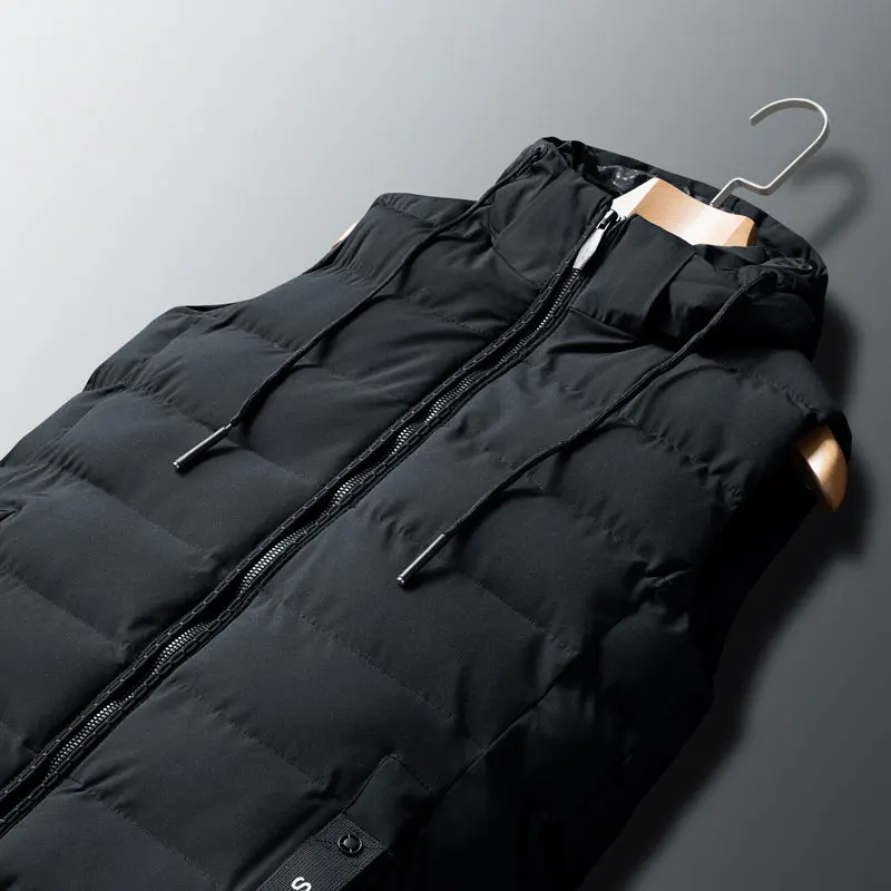 Жилет XL-8XL, максимальная грудь 148 см, теплый, осень, зима, новинка,, повседневный мужской жилет, Свободный жилет с капюшоном
