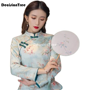 2022 cheongsam women blouse shirt chinese style elegant short sleeved shirt women tops chinese shirt qipao cheongsam blouse