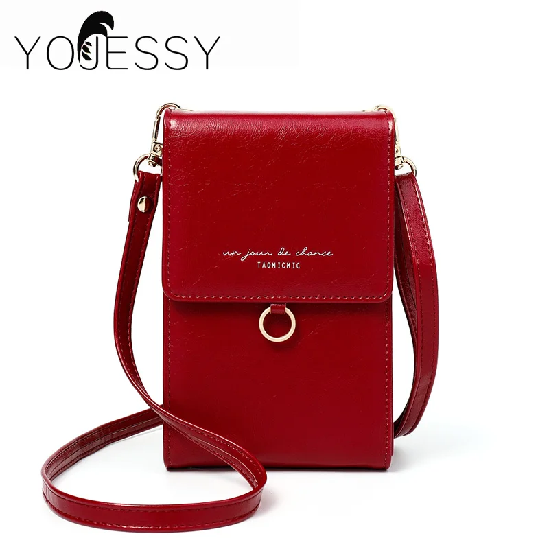 

YOJESSY Shoulder Bag Women Card Cell Phone Pocket Pu Leather Ladies Crossbody Bags Purse Female Messenger Bag