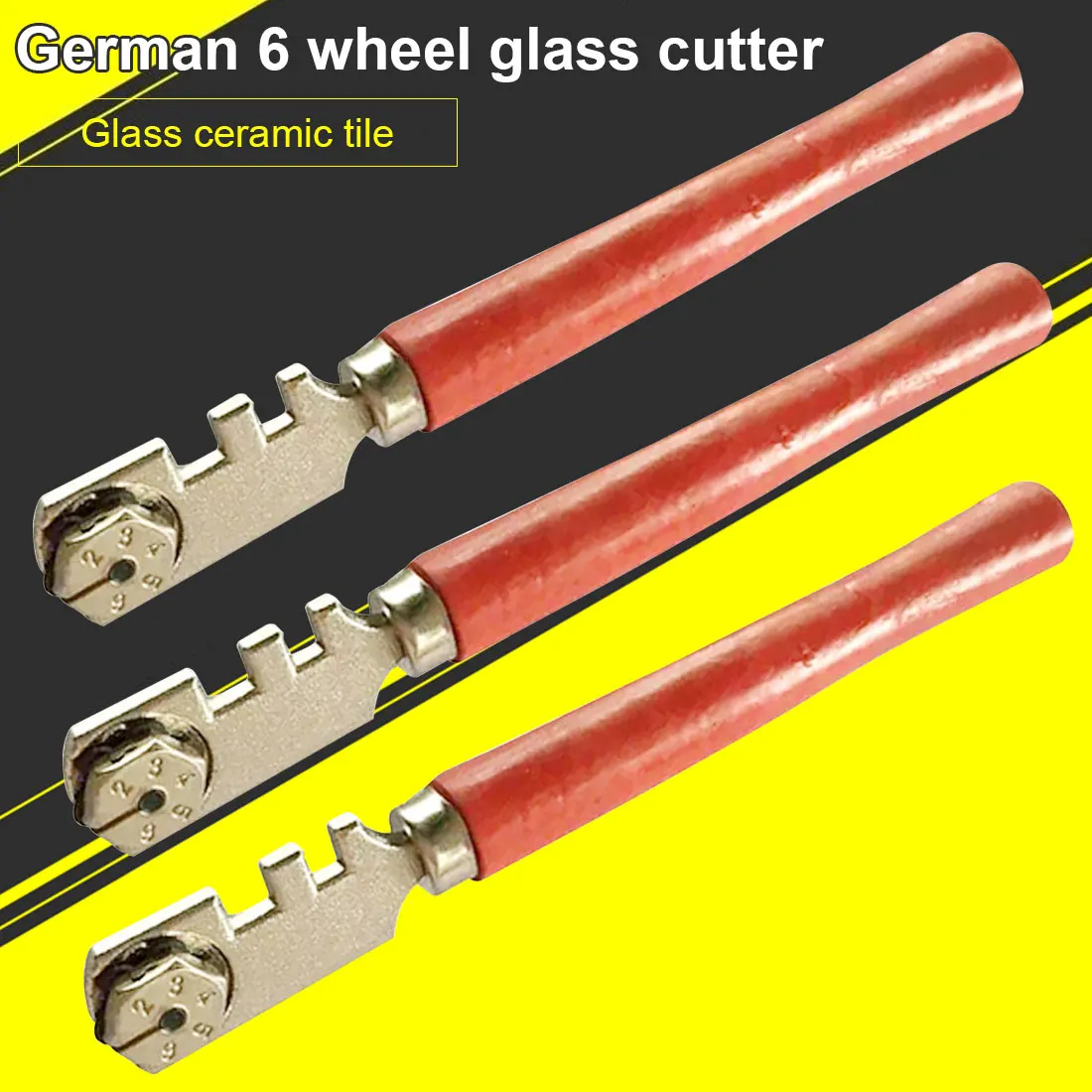 

Six round glass cutter window crafts 130mm diamond tip glass cutter tool portable hand tool professional glass tile cutter