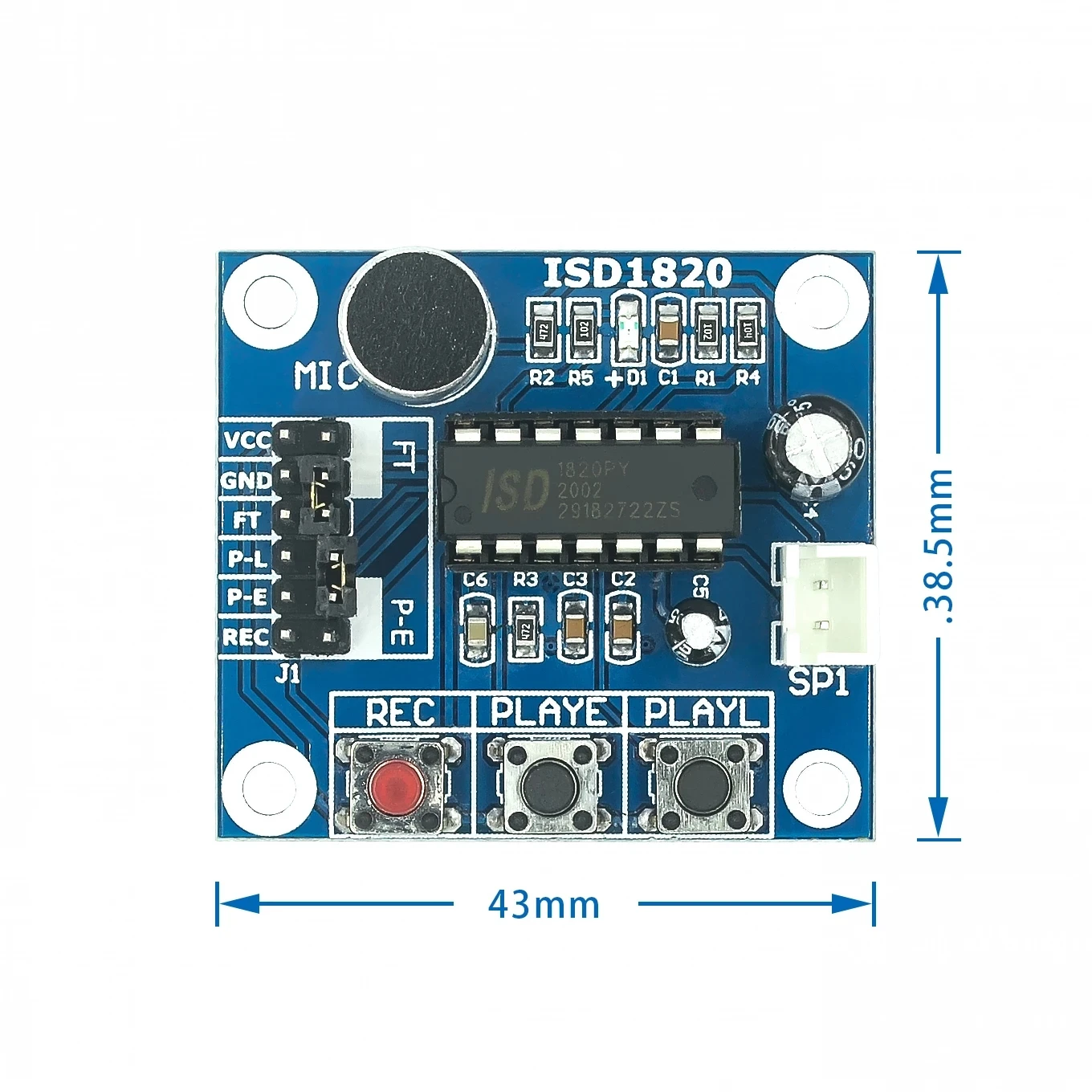 ISD1820 модуль записи голоса с микрофоном звуковой аудио Громкоговоритель