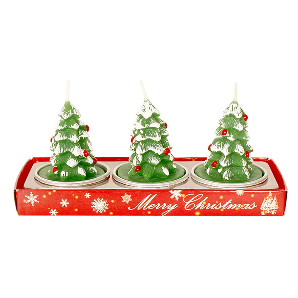 Рождественские свечи 3 шт./компл. парафиновые в виде соснового конуса для
