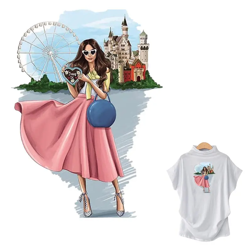 Модный женский термопластырь термотрансферные моющиеся значки украшение одежды