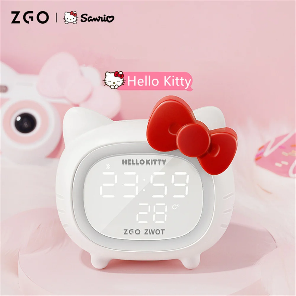 Sanrio Bluetooth hoparlör Hello Kitty yatak odası dekorasyonu çocuk akıllı çalar saat kız Led gece lambası hızlı teslimat
