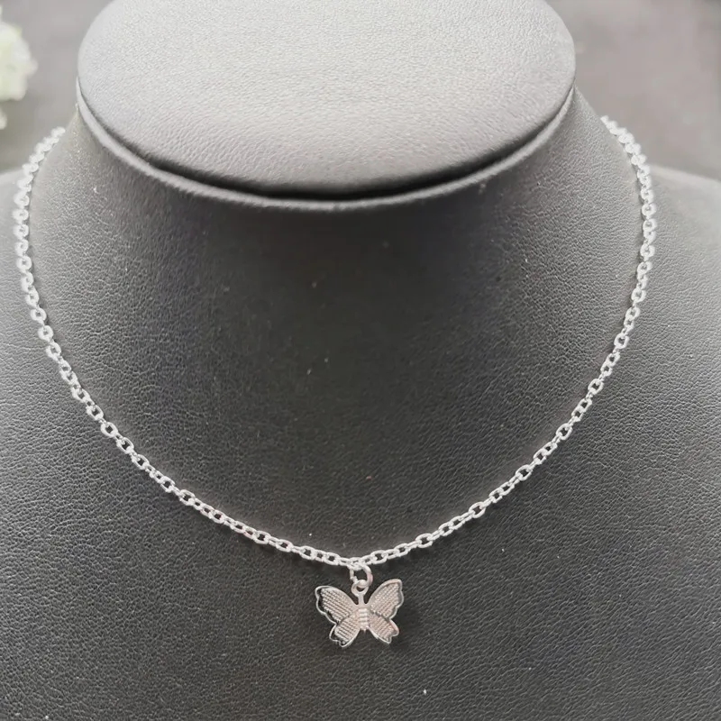 

Chic Butterfly Necklace Gold Star Heart Butterflies Pendant Necklace for Lady Elegant Girls Jewelry Charms 2020 Fashion