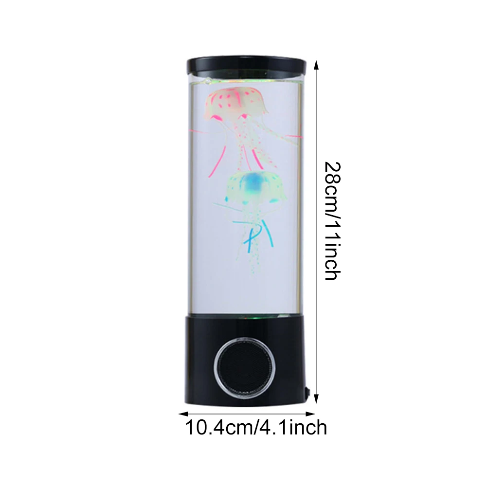 

11inch Cute Desktop Bluetooth Speaker Jellyfish Light Color Changing Office Night Lamp Electric Gift Aquarium Home Decor Led