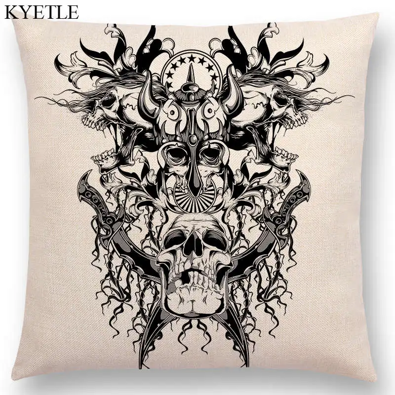 Новинка черно-белая стильная крутая голова черепа Рок Панк Смерти демон Опавшая