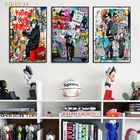 Уличный стиль с ручной росписью в виде граффити для постеры с масляной живописью и принты красивые фрески кабинет Гостиная украшение холст для живописи