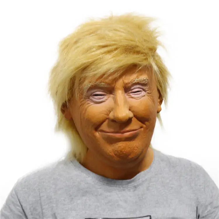 

[Funny] Halloween Dress Latex Donald Trump Mask High Quality Rubber Mask cosplay Costume party toy kids adult gift prank game