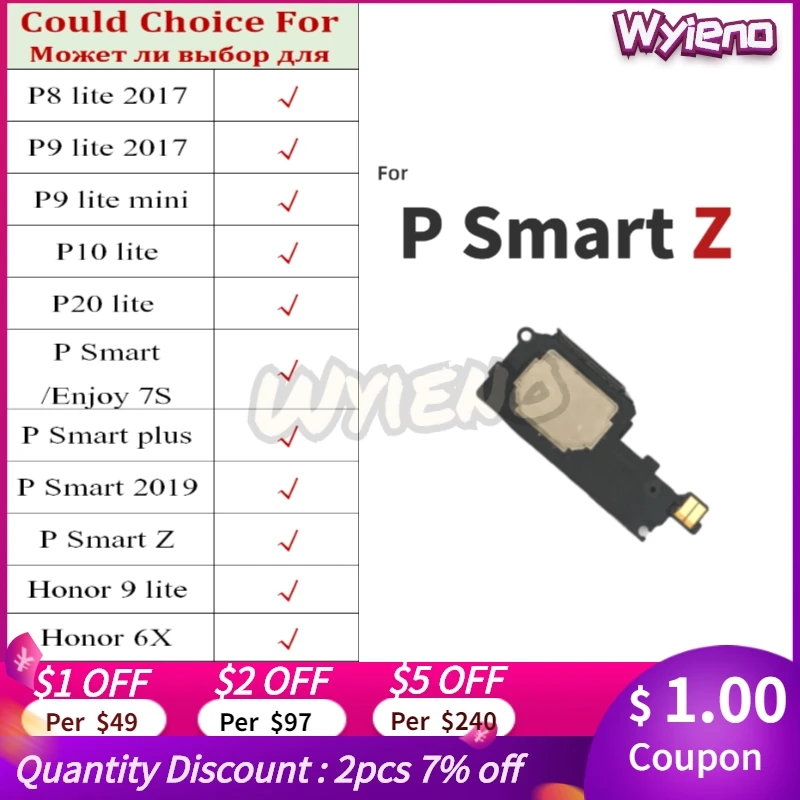 

Wyieno Tested For Huawei P8 P9 P10 P20 Lite Mini 2017 P Smart Plus Z 2019 Buzzer Ringer Loudspeaker Loud Speaker Flex Cable