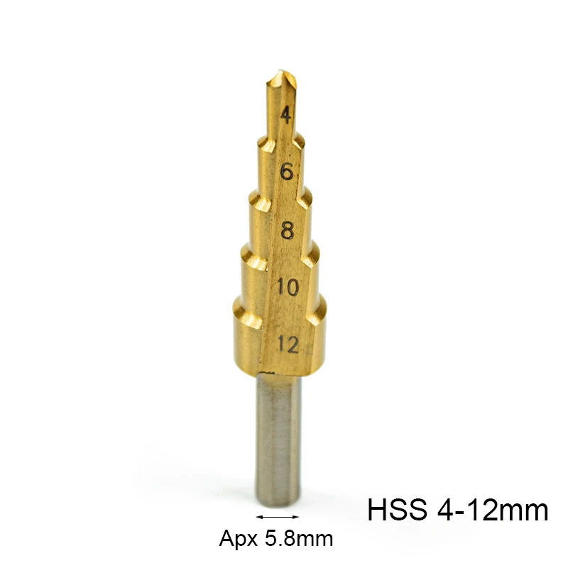 

3Pcs Metric Spiral Flute The Pagoda Shape Hole Cutter 4-12/20/32mm HSS Steel Cone Drill Bit Set HSS Steel Step Sharpening