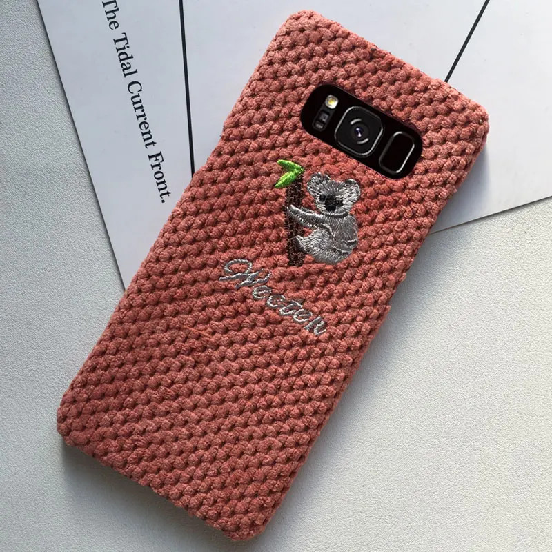 Осенний теплый тканевый чехол для телефона для samsung Galaxy S8 S9 Plus S8+ S9+ мультяшный милый чехол s полотенце вышивка Твердый Чехол - Цвет: Koala