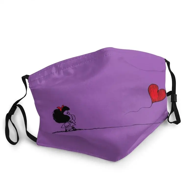 

Reusable Mafalda Balloon Heart Face Mask Cartoon Quino Comics Mask Men Women Anti Haze Dust Protection Respirator Muffle