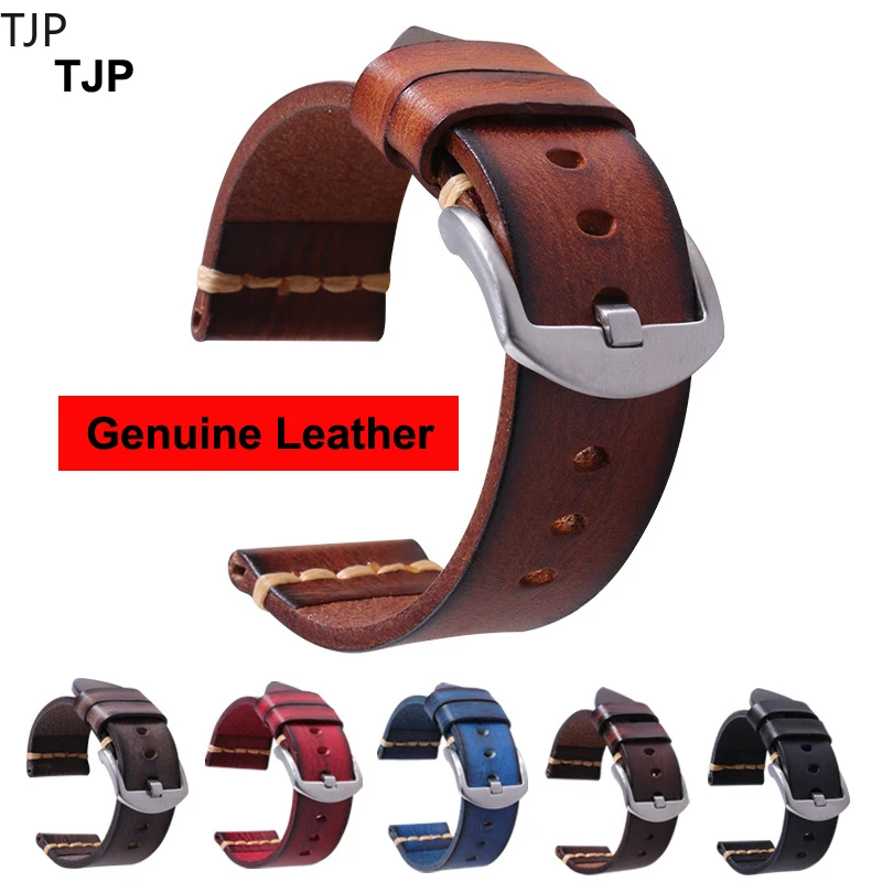 Ремешок из натуральной коровьей кожи для наручных часов винтажный браслет