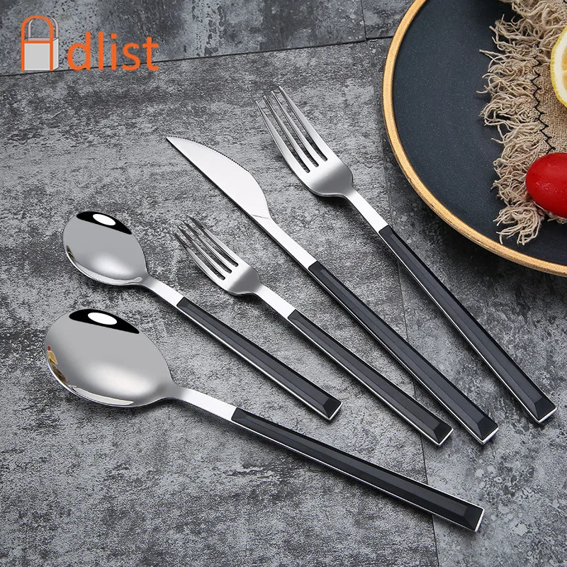 5 шт./компл. нож с деревянной ручкой ужин набор посуды Нержавеющая сталь столовый