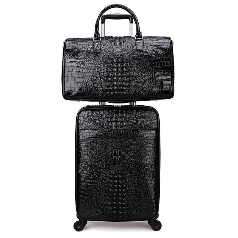 Чемодан GraspDream мужской Дорожный чемодан на колесах из воловьей кожи | Багаж и