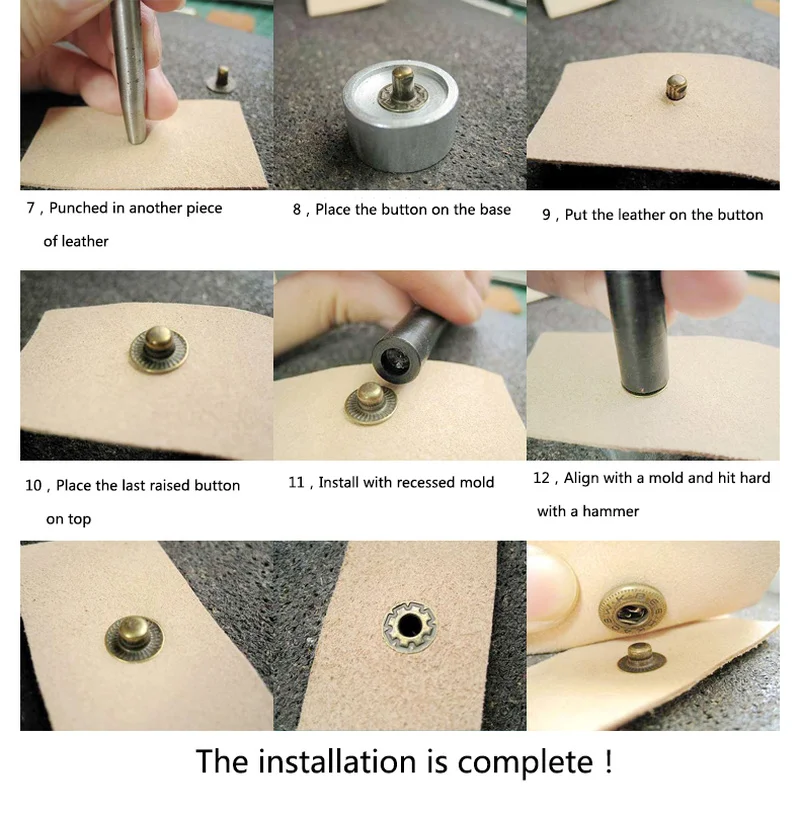 Meetee 1 Набор оснастки кнопки Крепеж инструментов Сделай сам вручную для кожи