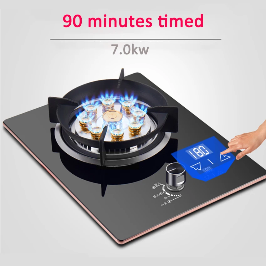 Kitchen Embedded Gas Stove Cooker Household Single Stove Natural Gas Desktop Timed Stove Liquefied Gas Cooktop Eye Burning Stove