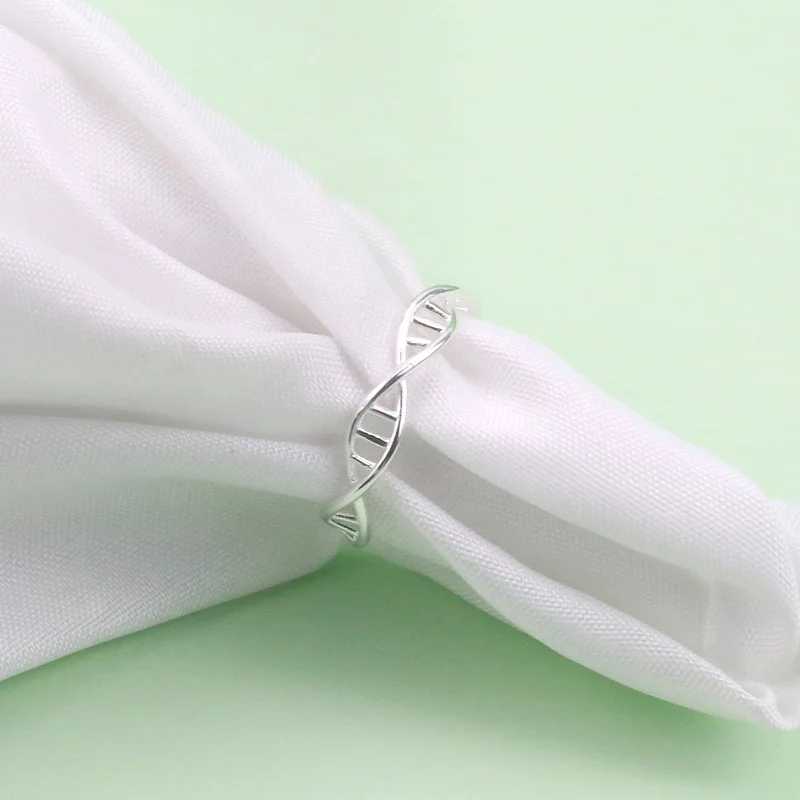 Женские шикарные 925 Серебряные кольца вечерние аксессуары модные креативные ДНК