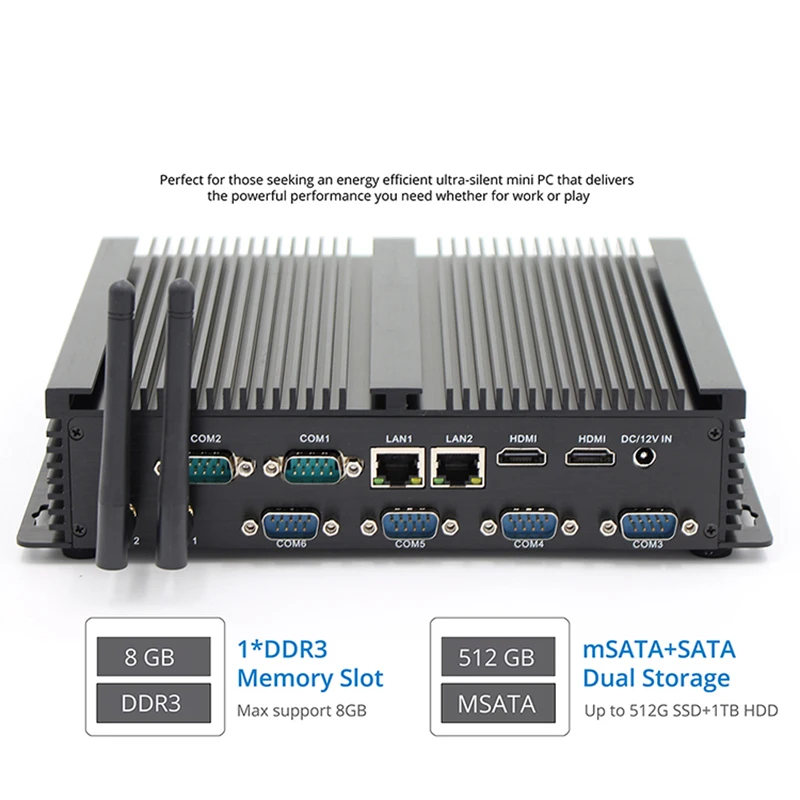 Промышленный ПК i7 4500U i3 4010U 6 RS232 COM мини настольный windows 10 Core 5500U Celeron 2955U Миниатюрный