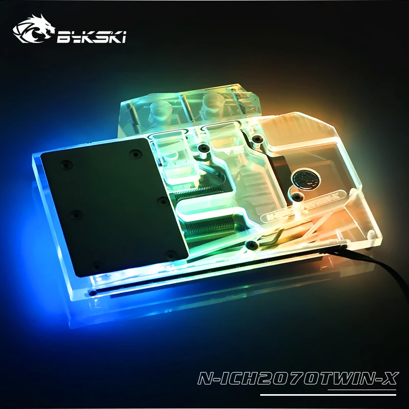 Водяной блок Bykski с полным покрытием графического процессора для MAXSUN RX580 кулер