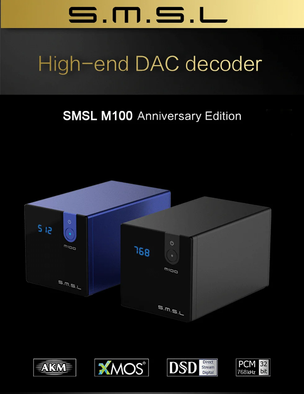 SMSL M100 аудио DAC USB AK4452 Hifi dac декодер DSD512 Spdif USB DAC Amp XMOS XU208 цифровой усилитель оптический коаксиальный вход