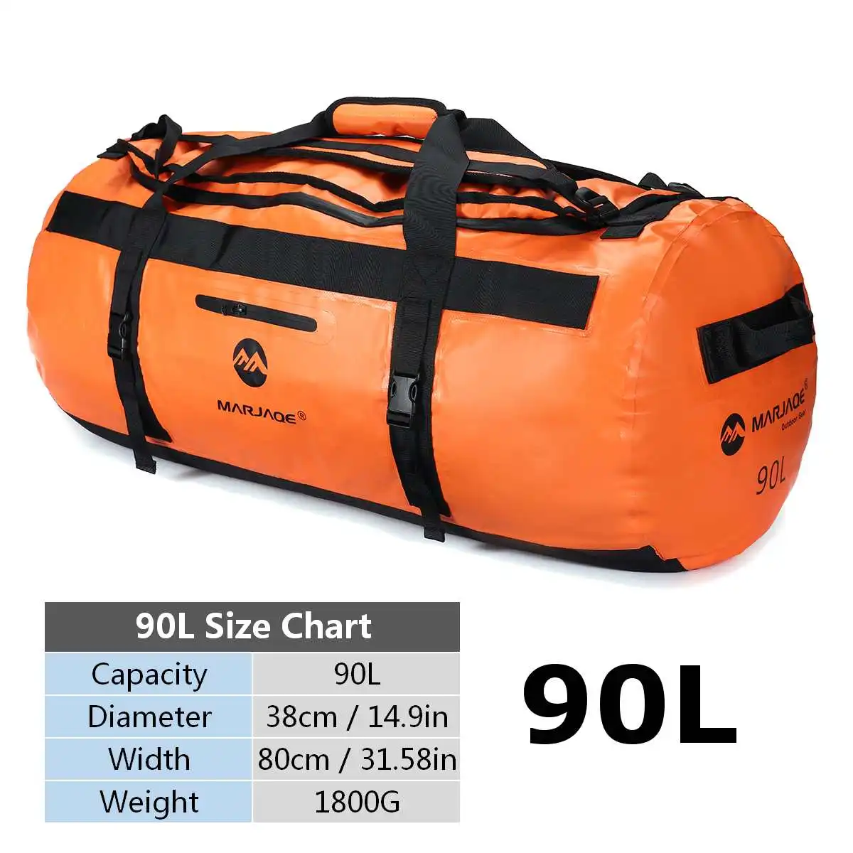 Orange 90L 90L открытый ПВХ водонепроницаемый мешок сухой мешок для хранения для рафтинга каноэ катание на лодках Каякинг речной поход плавание дорожная сумка - Цвет: Orange 90L