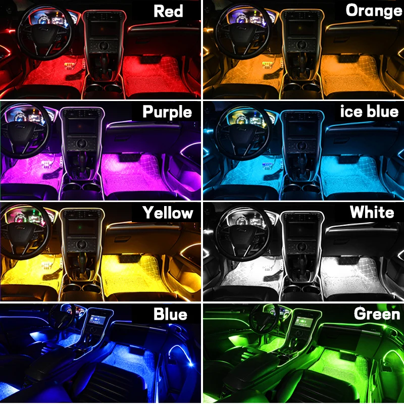 Автомобильный атмосферный светильник s Mood 12V подсветка RGB несколько режимов