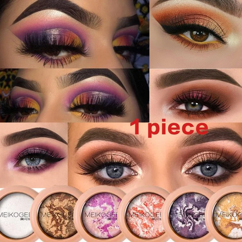 1 шт. блестящие одиночные тени для век пудра макияжа с земляным апельсином