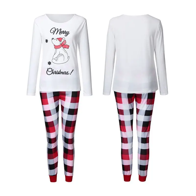 

Autumn Winter 2020 Christmas Family Matching Outfits Parent-Children 2pcs Clothes Suit Home Lattice Pajamas Kids Adult Clothing