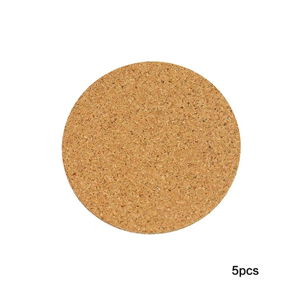 5PCS Crafts Household Supplies Cork Coaster Mini Board Table Decor DIY Reusable Squares Round Pad Coffee Mug Drinks Cup Mat - купить по