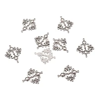 10pcs antique silver color tibetan style rhombus chandelier component links for dangle earring jewelry making findings