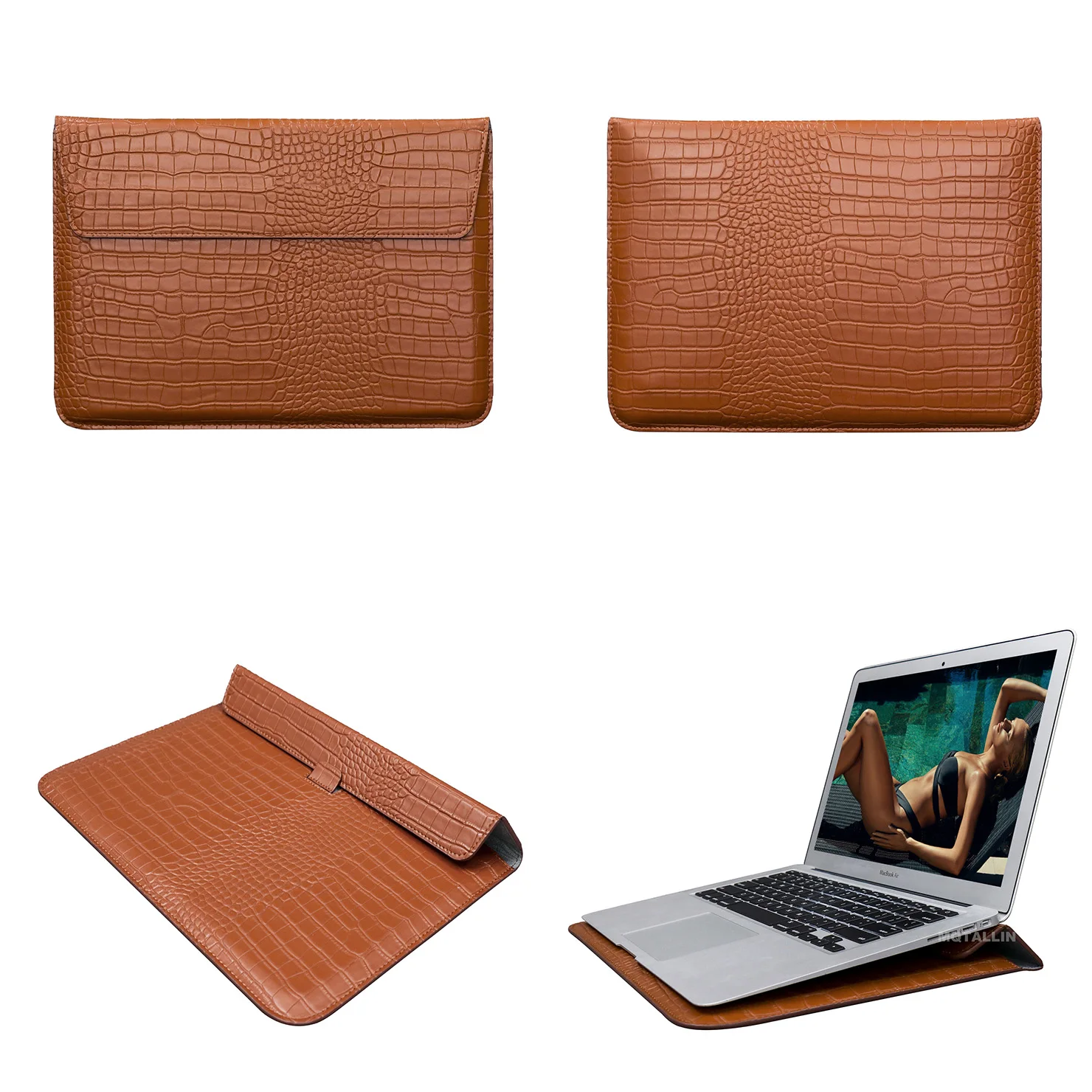 

Mail sack Leather Bag Cover,For Apple macbook Pro Retina Air 11 12 14 15 16,Crocodile laptop case For Mac M1 A2338 A2337 A2442