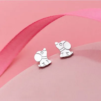 

925 sterling silver dog Stud Earrings for Women Elegant Wedding Jewelry pendientes mujer moda 2019 Brincos