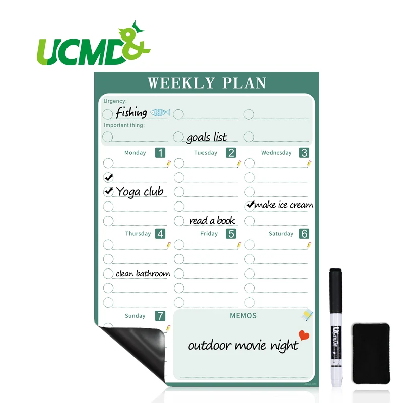 Магнитная наклейка на холодильник с календарем ежедневный еженедельник