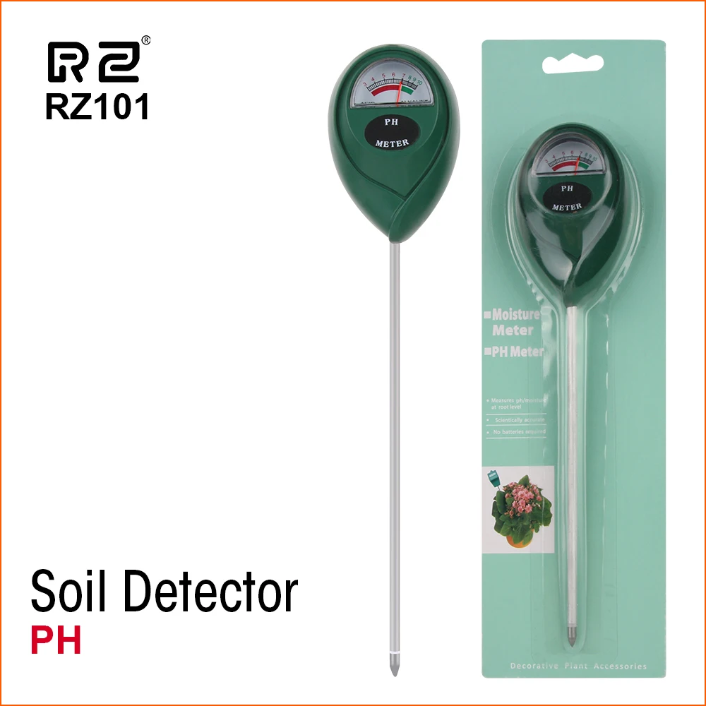 

RZ Mini Soil PH Moisture Humidity Measuring PH Meter Soil Moisture Monitor Hygrometer Gardening Plant Farming Moisture Tester