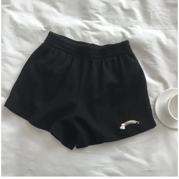 

bar bike booty bottom Loose Soft Cotton Spandex Shorts Black Blue Running Summer Women Pockets Shorts Workout Wear Plus Size