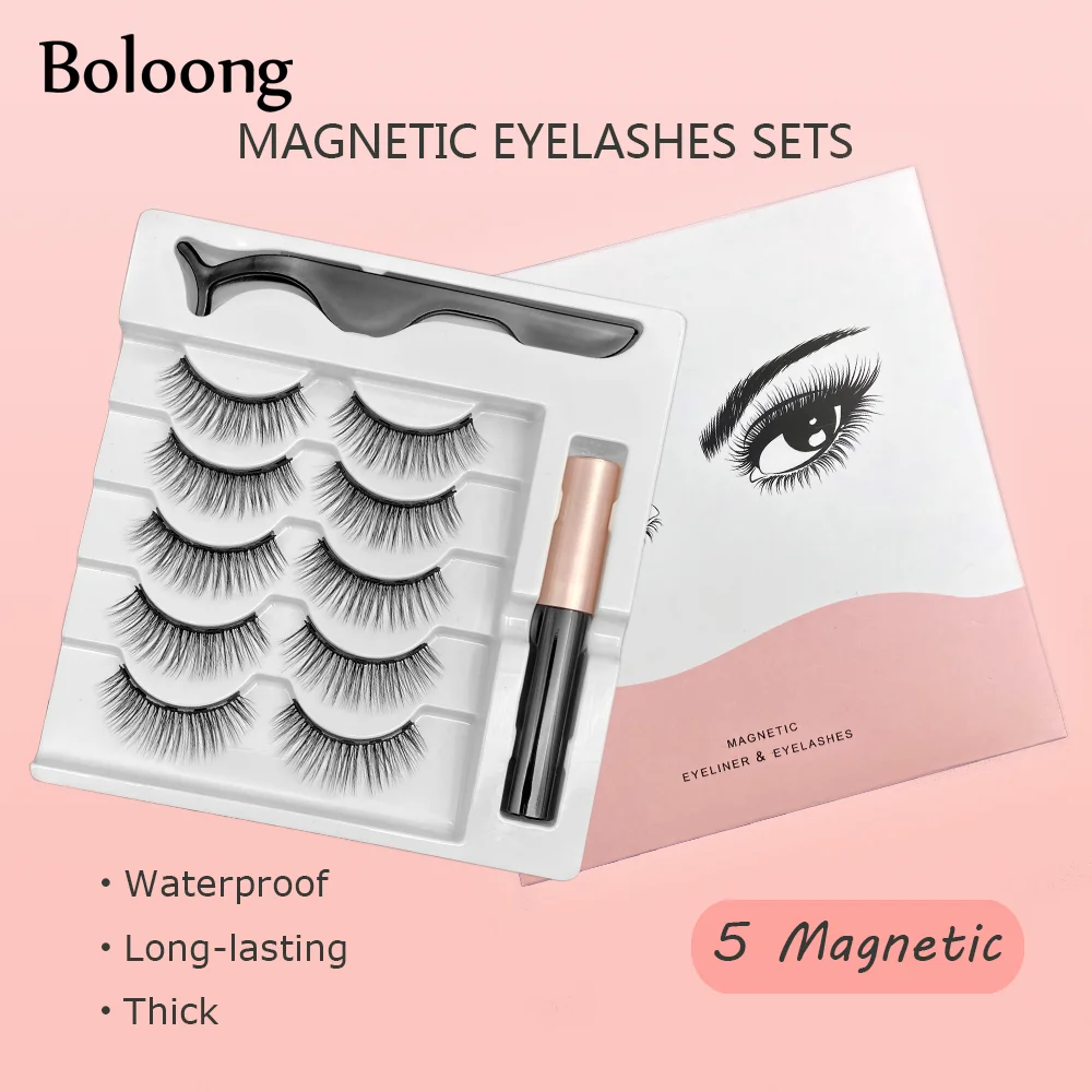 

3/4/5 Pairs Magnetic Eyelash with Tweezer Set Long Lasting Sweet Proof Natural Thick Look Reusable Professional Magnet Lashes