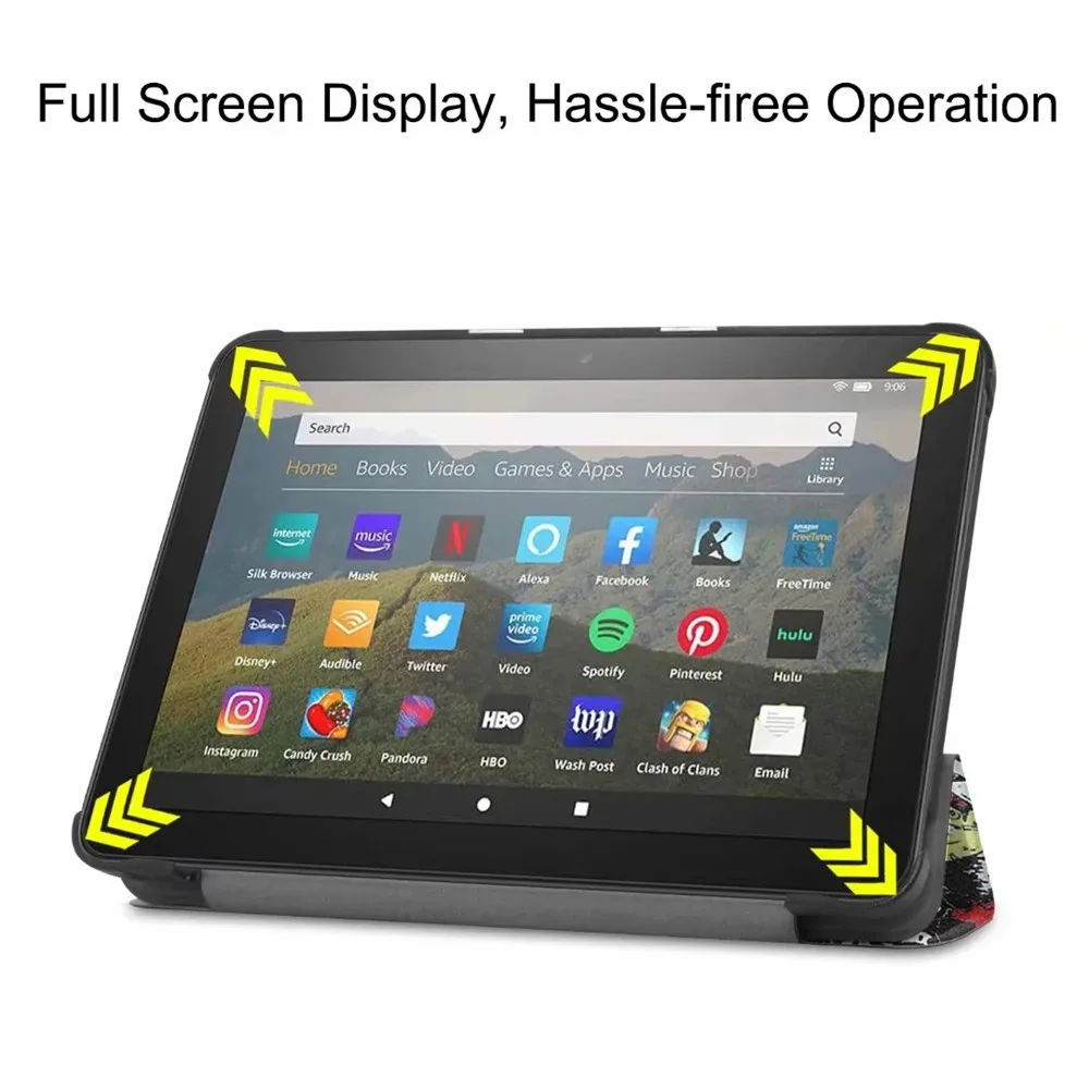 Чехол для Amazon Fire HD 8 Plus 2020 чехол нового Kindle складной кожаный с подставкой и ручкой |