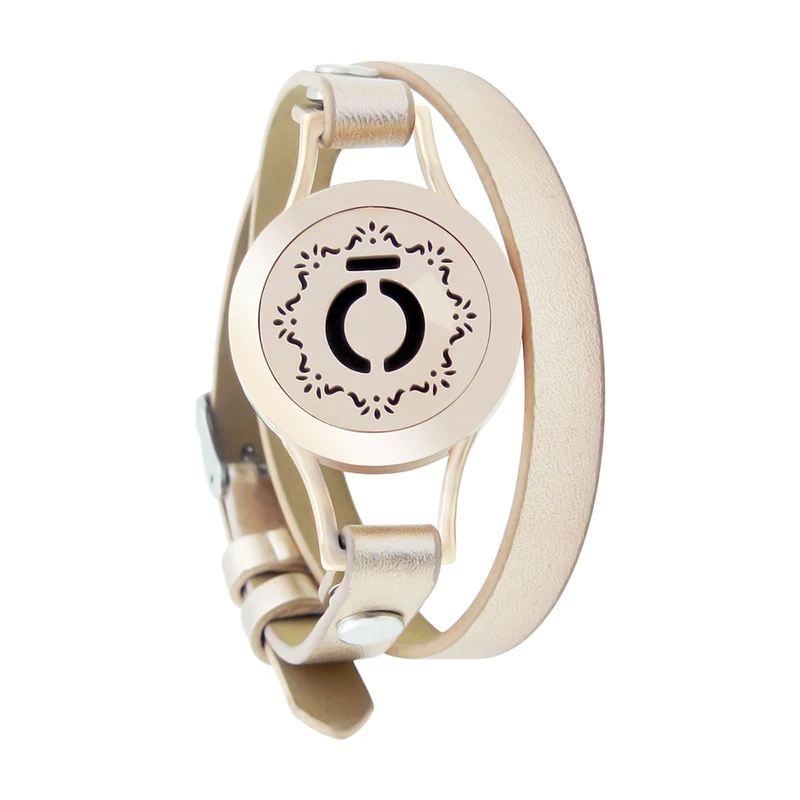 Rose Gold BLRGD009 25 мм диффузорный магнит розовое золото натуральная кожа медальон с ароматом браслет из нержавеющей стали эфирные масла Ароматерапия медальон браслет - Окраска металла: Rose Gold BLRGD009