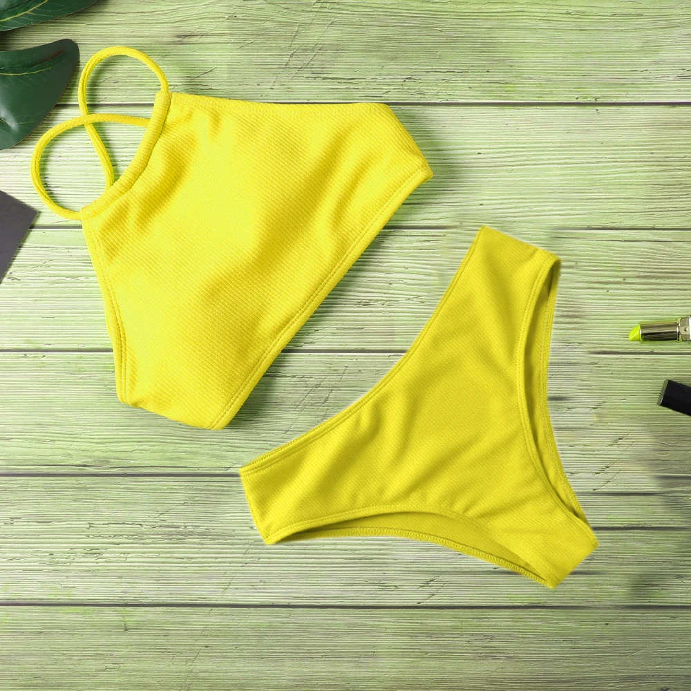 

Bikini 2020 Sexy Women Swimwear Bikini Push Up Swimsuit Solid Beachwear Bathing Suit Thong Biquini Bikini Set