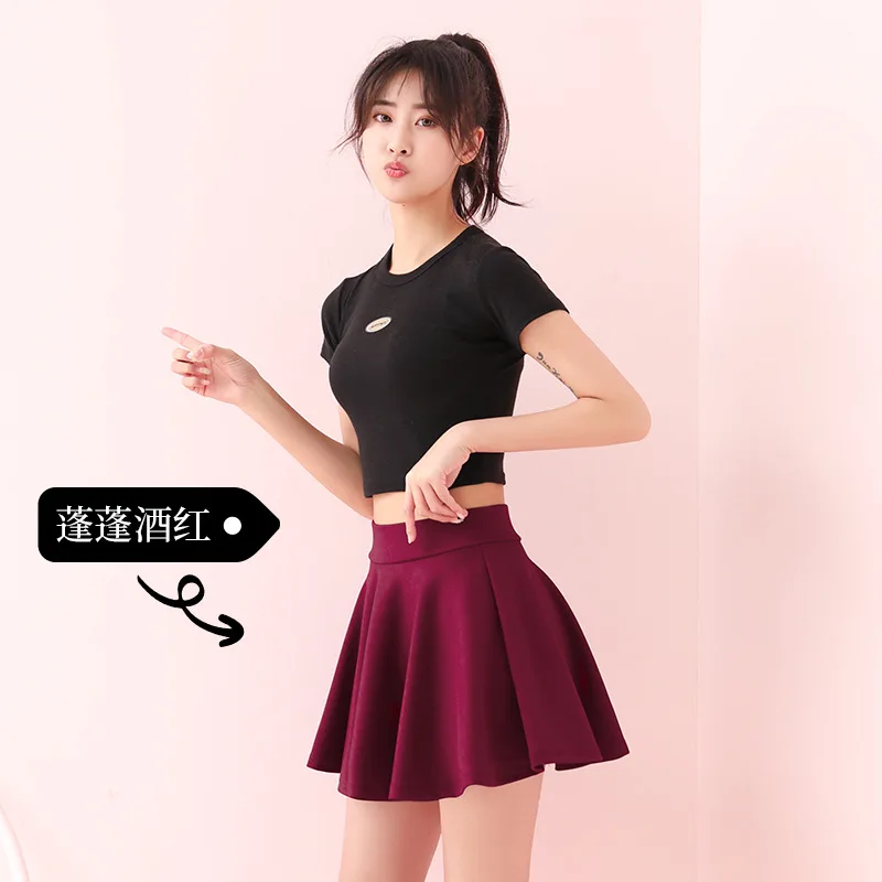 Плиссированная юбка с высокой талией Женская Новинка весна осень 2020 леггинсы