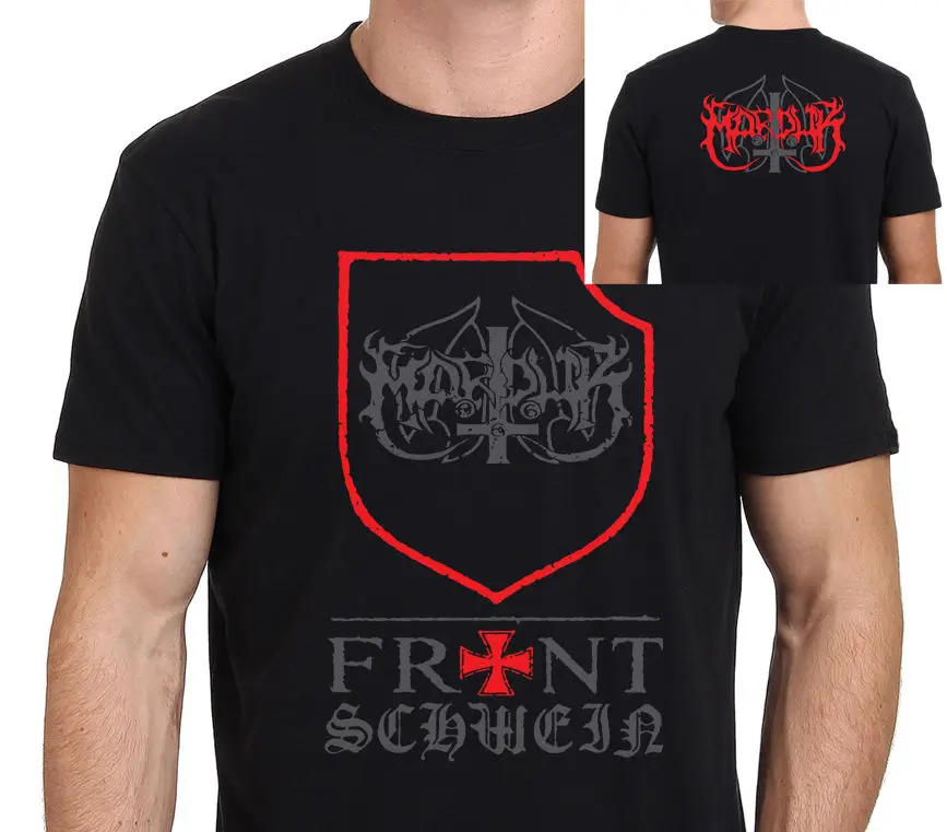 

MARDUK Front Schwein Men's Black T-Shirt Size: S-M-L-XL-3XL T Shirts Casual Brand Clothing Cotton Tshirt Men 2018 New