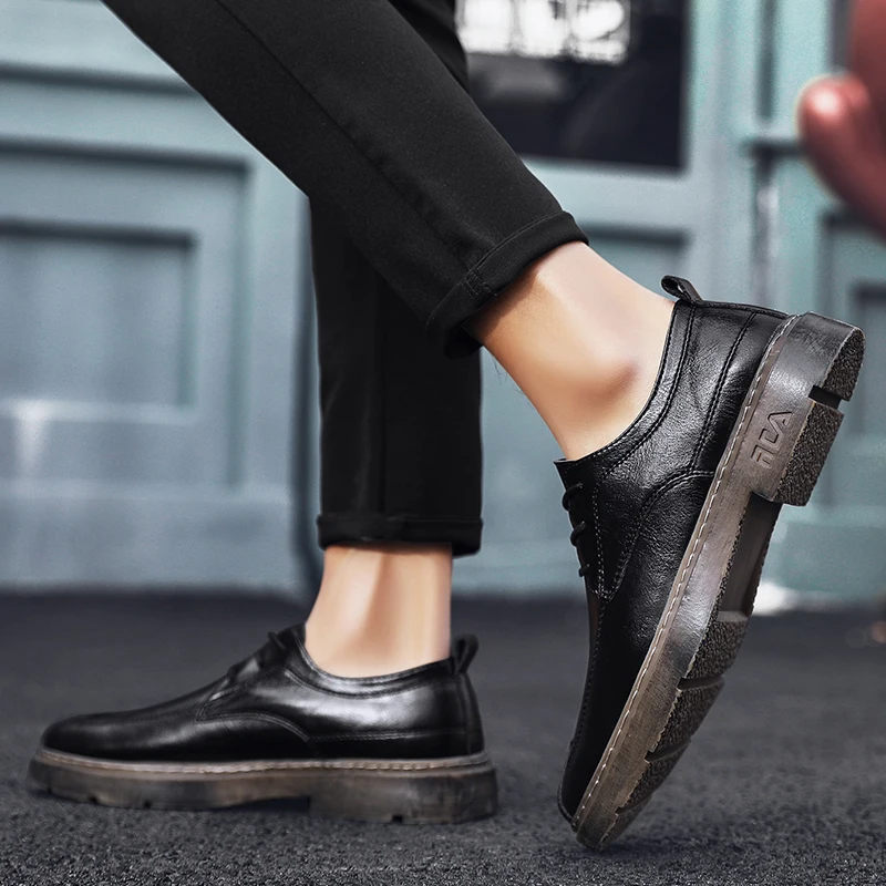 

Casual Fashion Shoes Casual Shoes Men Male Shoe Mens Leather Zapatos Hombre Cuero Man Casuales Para For Black