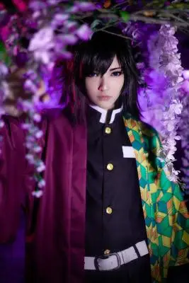 Аниме! Demon Slayer: Kimetsu no Yaiba Tomioka Giyuu Combat gear, костюм для косплея, наряд на Хэллоуин, новинка