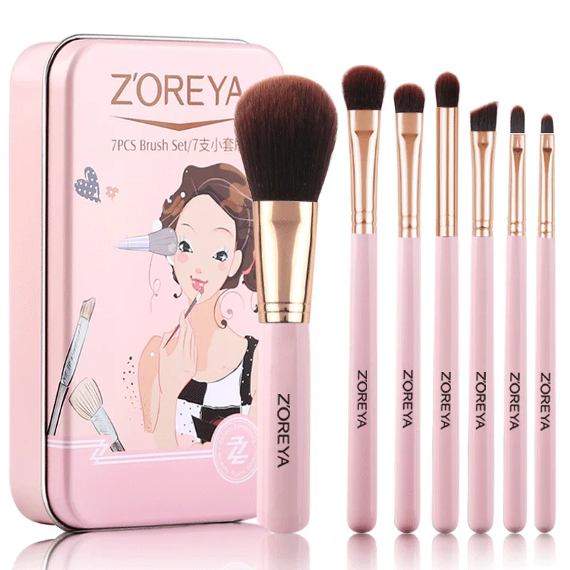 Набор кистей для макияжа с 7 наконечниками и ручкой начинающих|Аппликатор теней