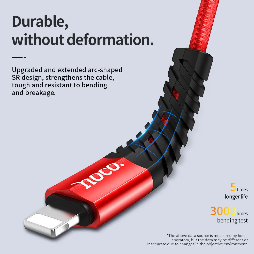 USB-кабель HOCO нейлоновый для быстрой зарядки и мобильный телефон Apple iphone 11 Pro X XR XS Max