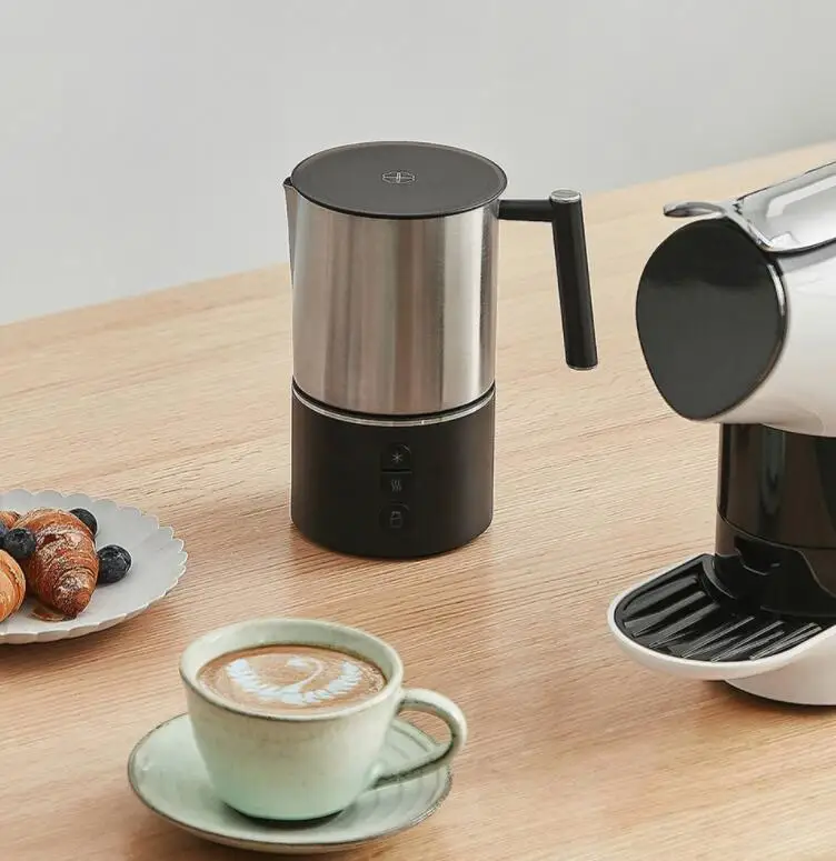 

Automatic Milk Frother Electric Steamer Cappuccino Hot /Cold Coffee Stainless Steel Dishwasher Safe Hot milk