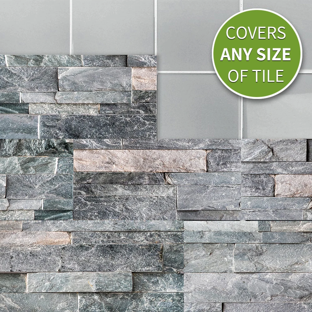 27pcs drak grey stone brick wall sticker self adhesive waterproof pvc floor stickers modern kitchen bathroom bedroom decor free global shipping